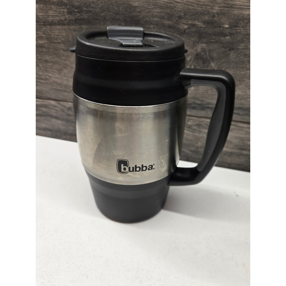 Bubba 34oz Travel Mug Black Silver Insulated Desk Keg Coffee Cup with Lid